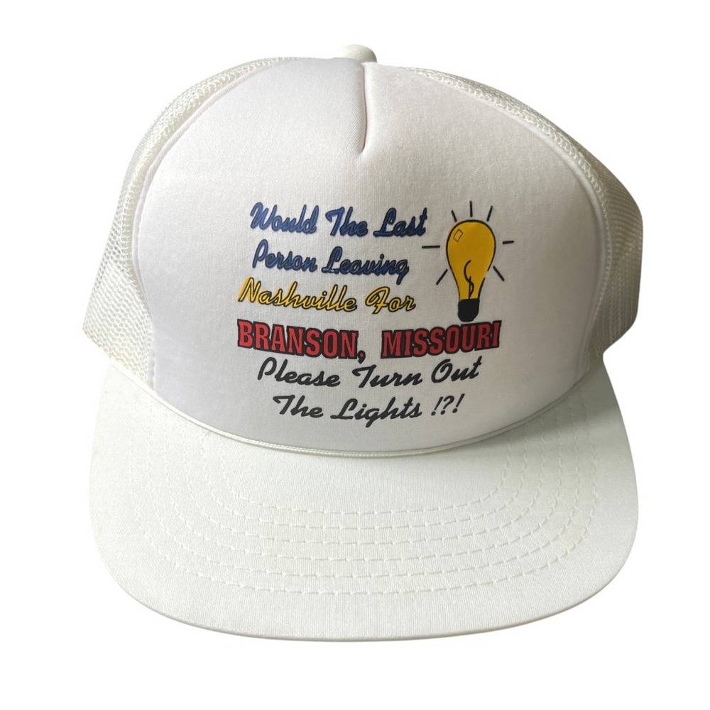 VTG TRUCKER HAT CAP Last Person Leaving Nashville for Branson Turn Lights Off
